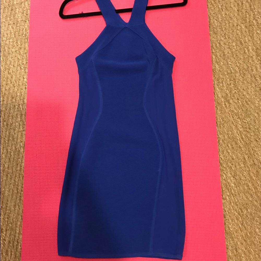 Parker fitted cobalt dress